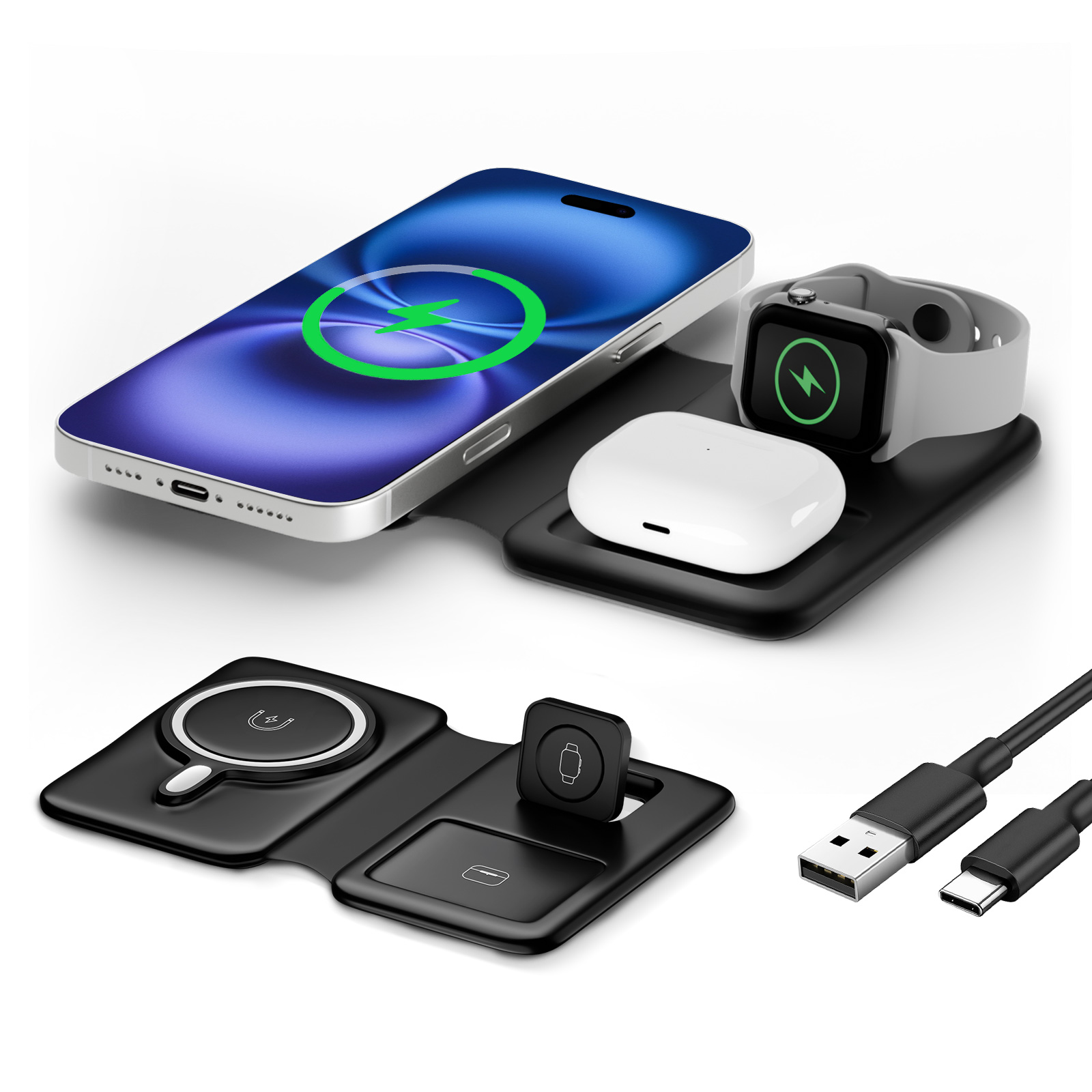 Smartwatch Watches Xiaomi - 15W Magnetic 3 in 1 Wireless