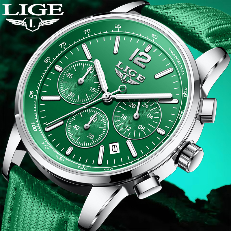 Smartwatch Military Watches For Men - LIGE Casual Leather Watch For Men