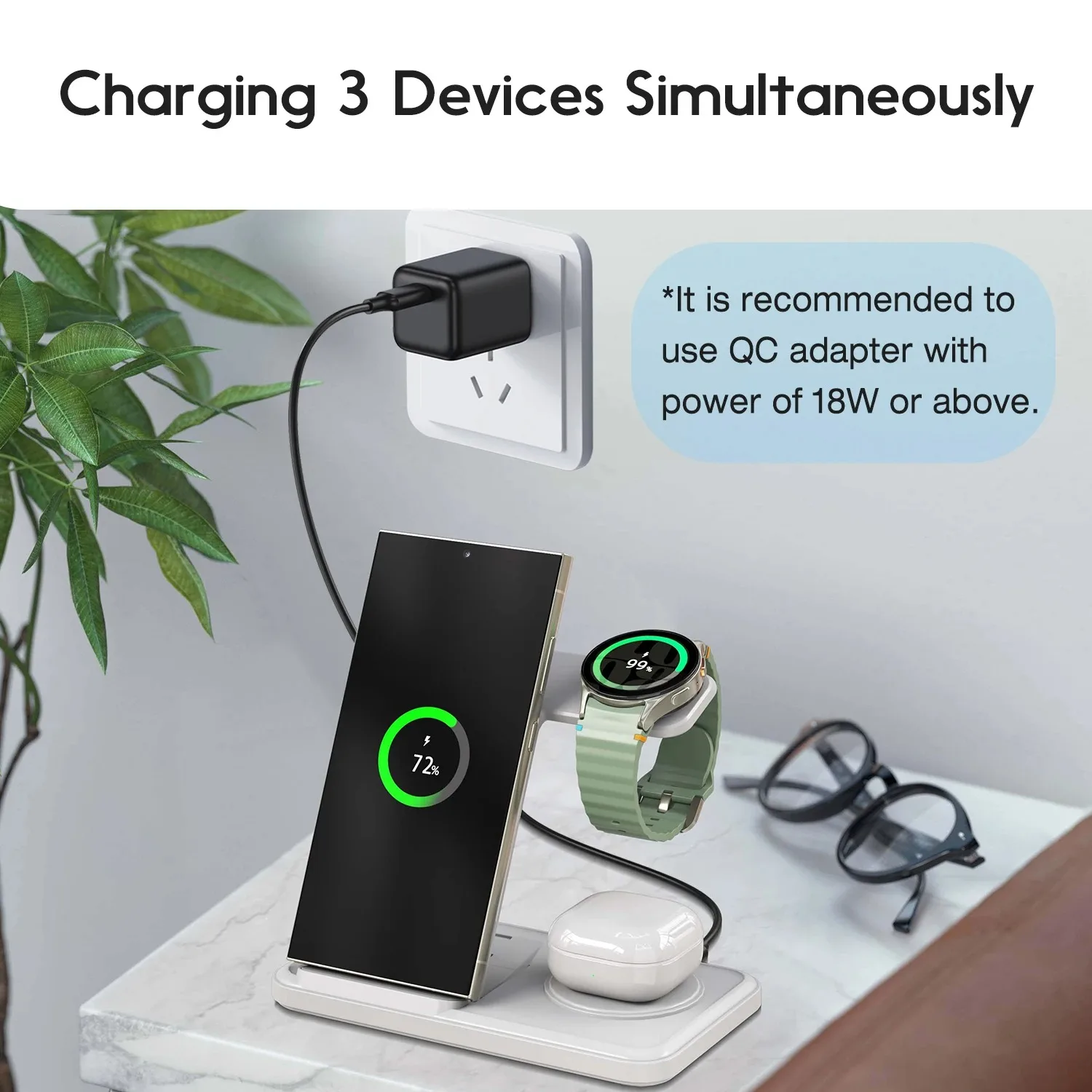 Desktop 3-in-1 Wireless Charge - Smartwatch Apple Watch のレビューと価格