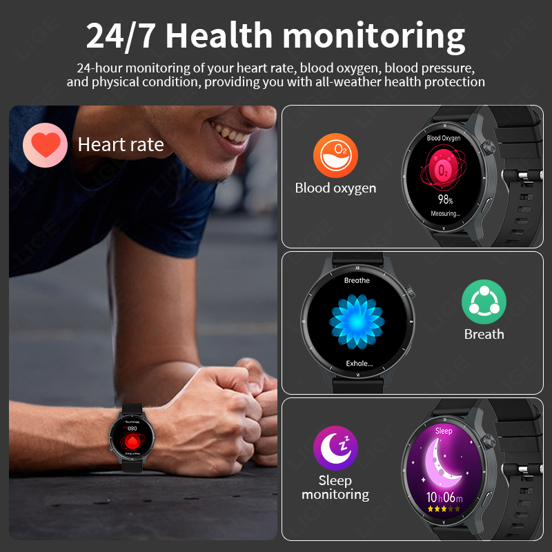 LIGE Men's Smart Watch Bluetoo - Smartwatch Watches For Sale のレビューと価格