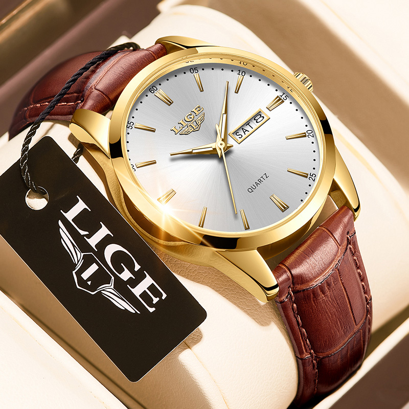 LIGE Man Watch Fashion Leather - Smartwatch Military Watches For Men のレビューと価格