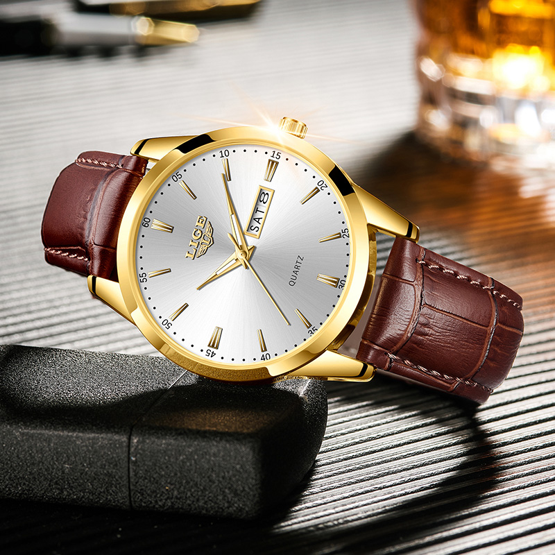 LIGE Man Watch Fashion Leather - Smartwatch Military Watches For Men のレビューと価格