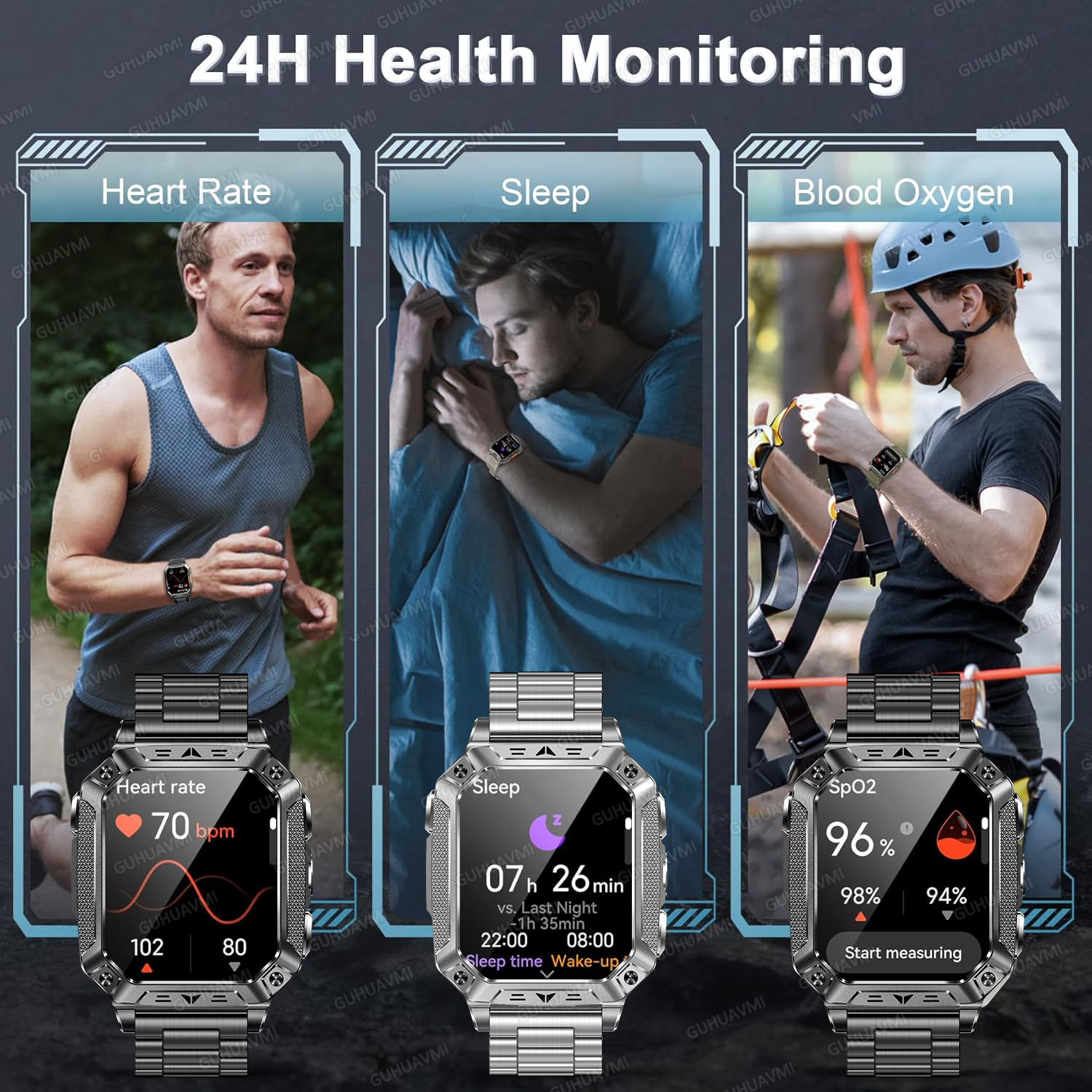 2026 Military 1400mAh Battery  - Smartwatch Military Watches For Men のレビューと価格