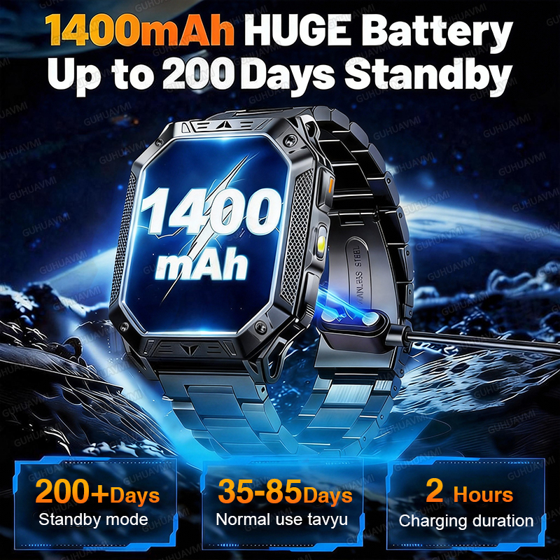 TANK Ultra 2026: 1400mAh Milit - Smartwatch Military Watches For Men のレビューと価格