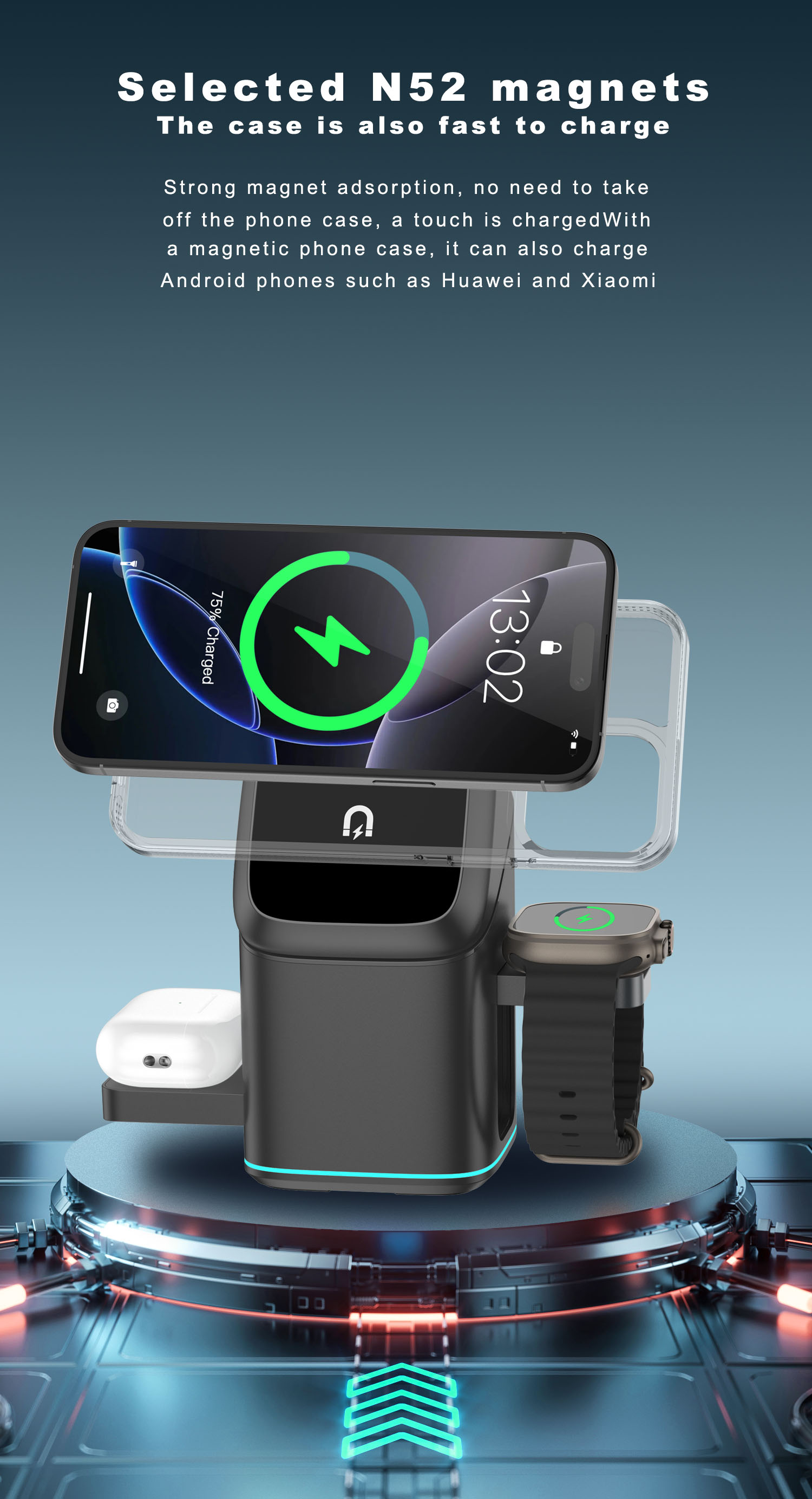 3 in 1 Magnetic Wireless Charg - Iwatch Smartwatch のレビューと価格