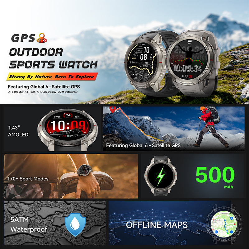 Global Six Satellite GPS Posit - Smartwatch Military Watches For Men のレビューと価格
