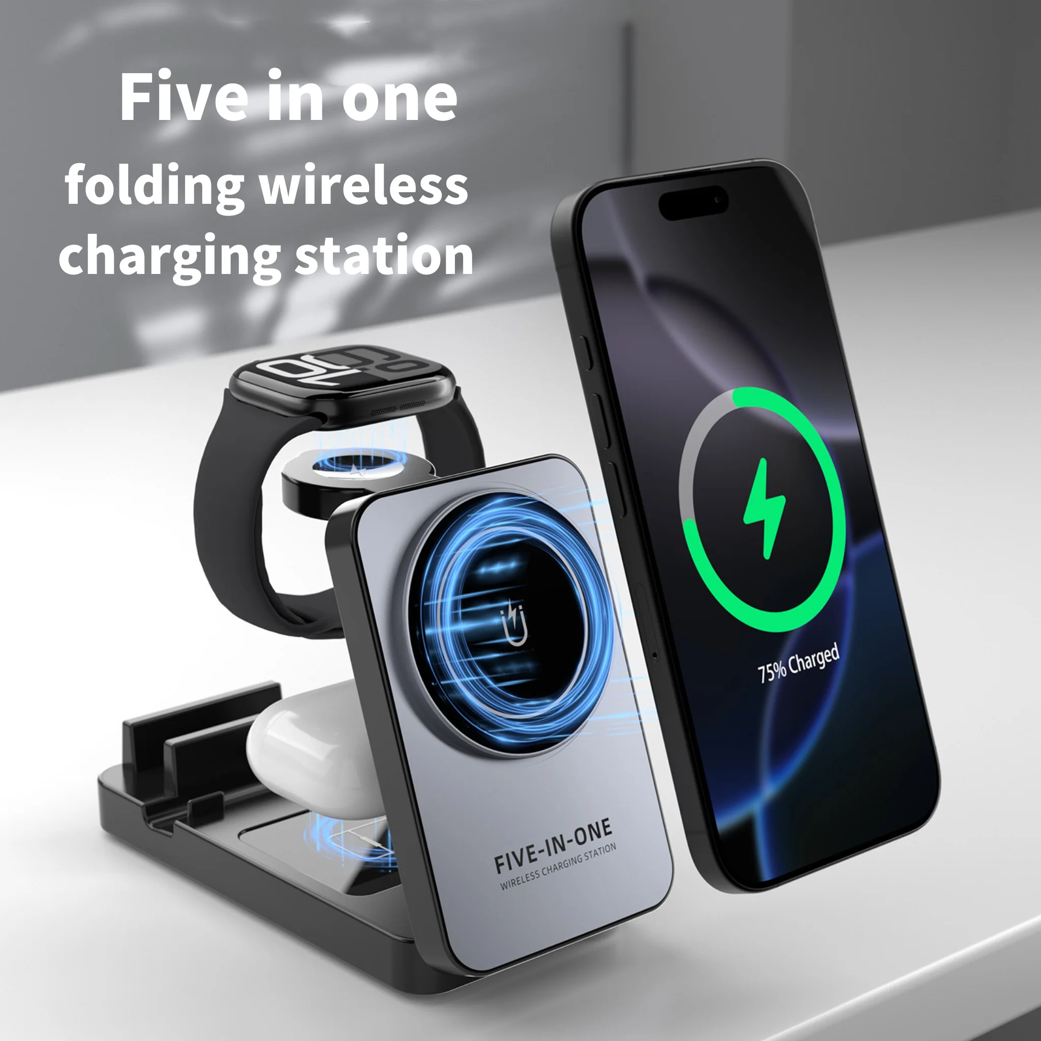 5 in 1 18W Foldable Wireless C - Iwatch Smartwatch のレビューと価格