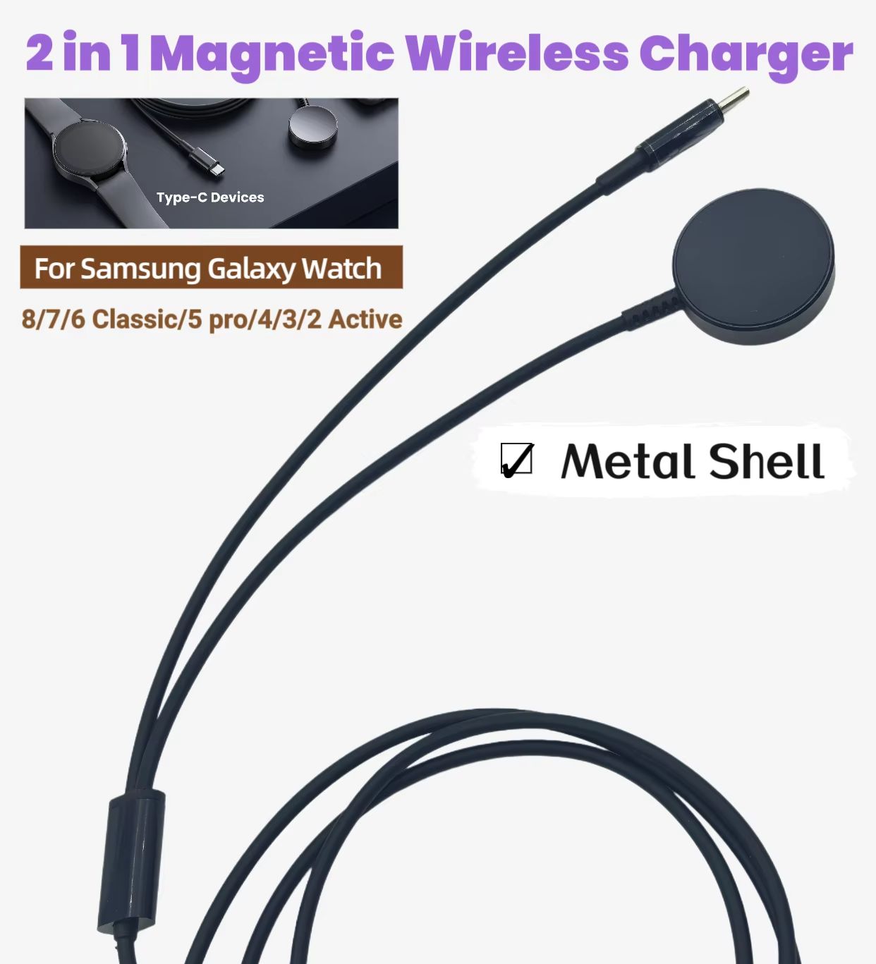Type-C 2-in-1 Magnetic Wireles - Watches Smartwatch Samsung のレビューと価格