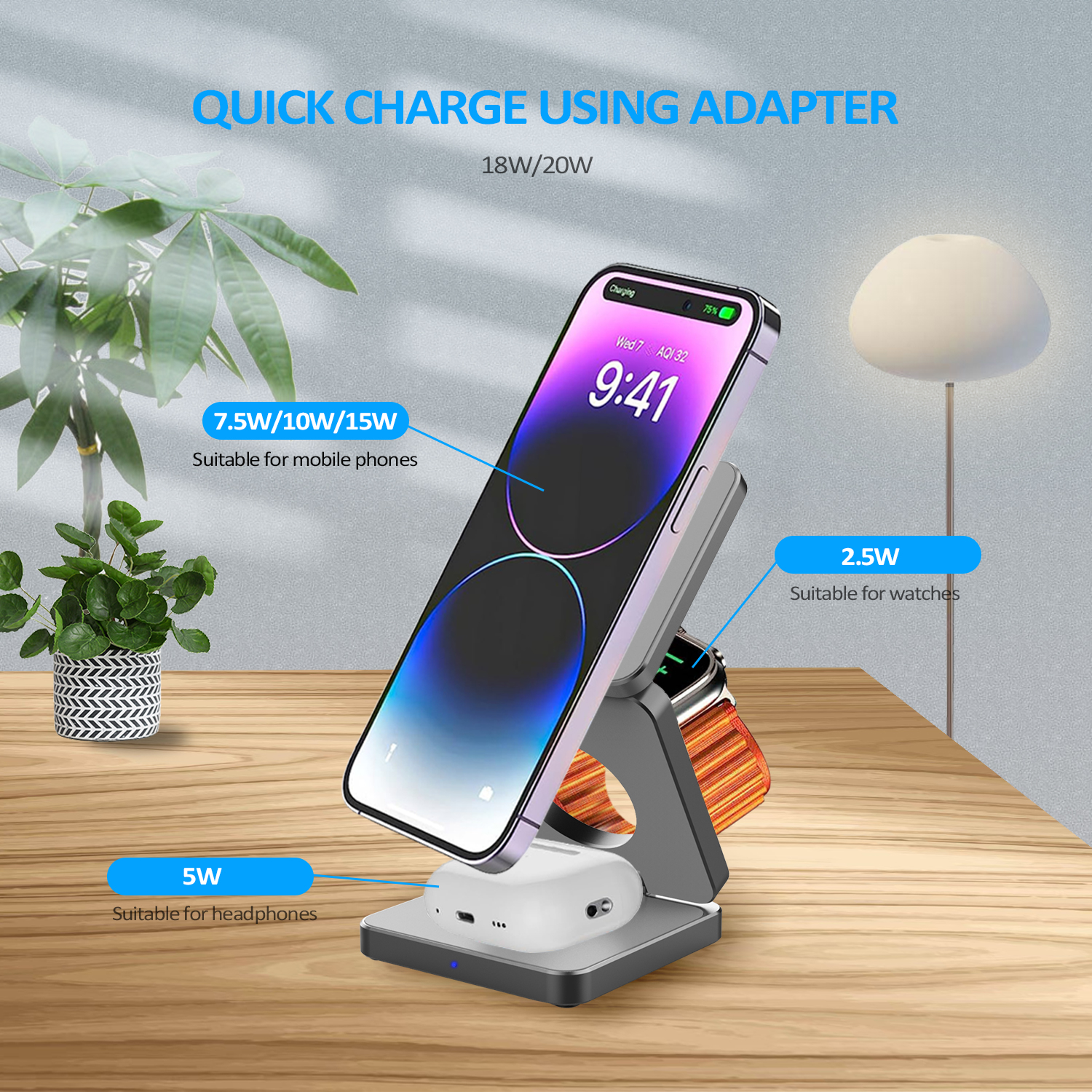 15W 3 in 1 Magnetic Wireless C - Watches Smartwatch Samsung のレビューと価格