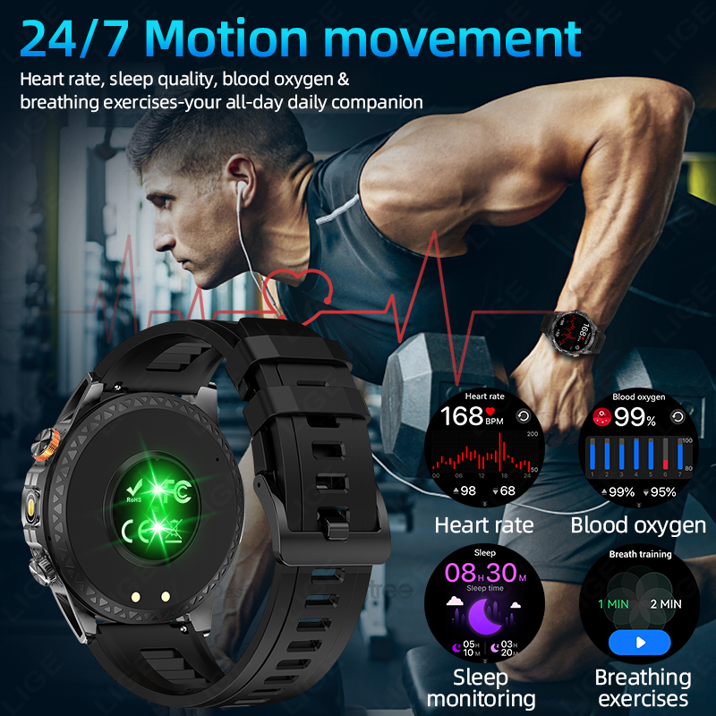 LIGE New Military For T-Rex 3  - Smartwatch Military Watches For Men のレビューと価格