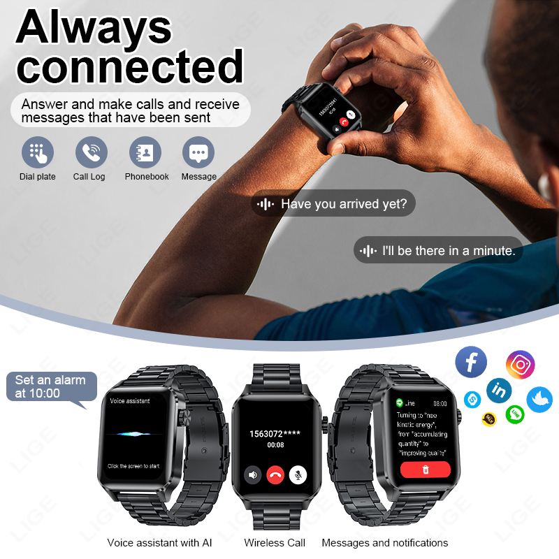 LIGE Smart Watch Sport Fitness - Smartwatch Watches For Sale のレビューと価格
