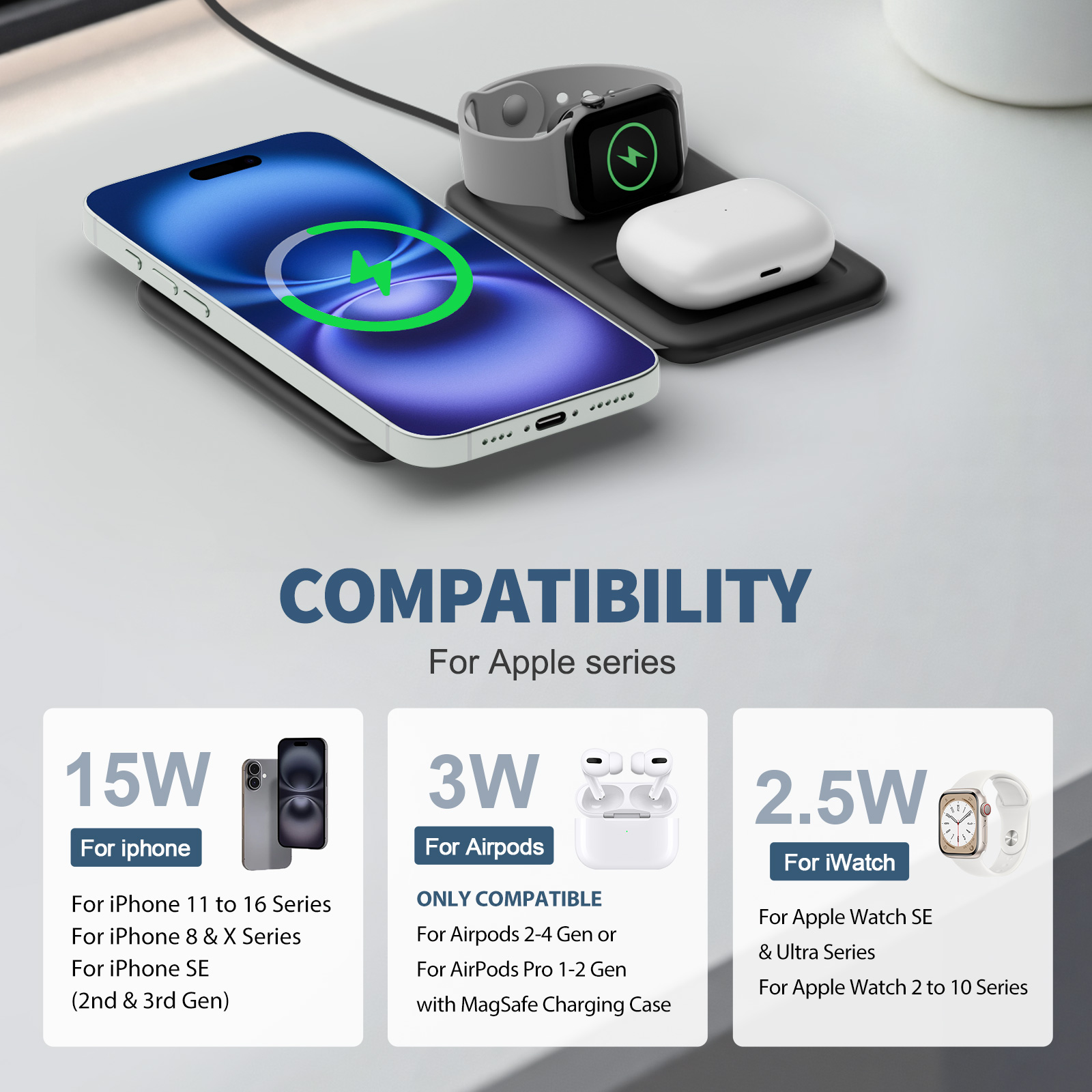 15W Magnetic 3 in 1 Wireless C - Smartwatch Watches Xiaomi のレビューと価格