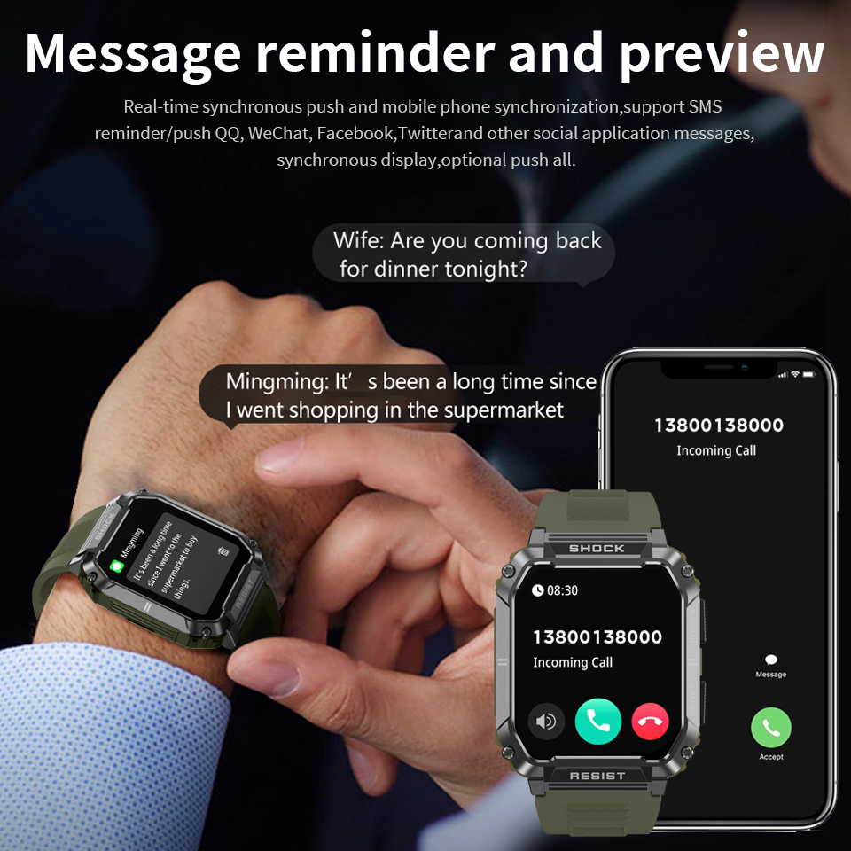 LIGE Men's Smartwatch Health B - Smartwatch Watches For Sale のレビューと価格
