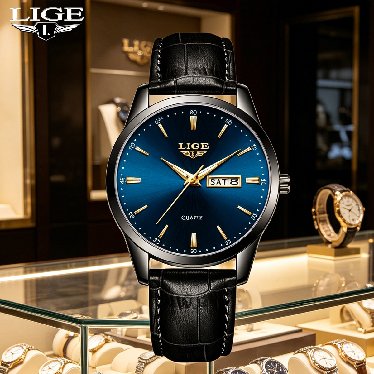 LIGE Man Watch Fashion Leather - Smartwatch Military Watches For Men のレビューと価格