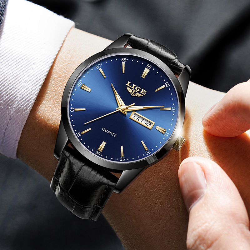 LIGE Man Watch Fashion Leather - Smartwatch Military Watches For Men のレビューと価格