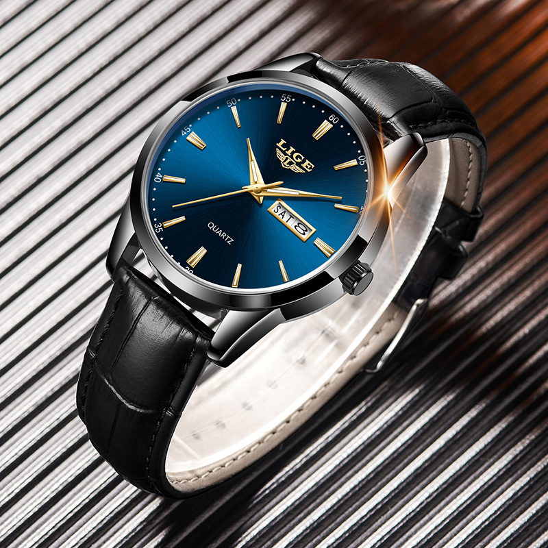 LIGE Man Watch Fashion Leather - Smartwatch Military Watches For Men のレビューと価格