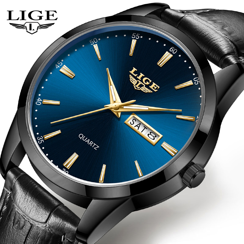LIGE Man Watch Fashion Leather - Smartwatch Military Watches For Men のレビューと価格