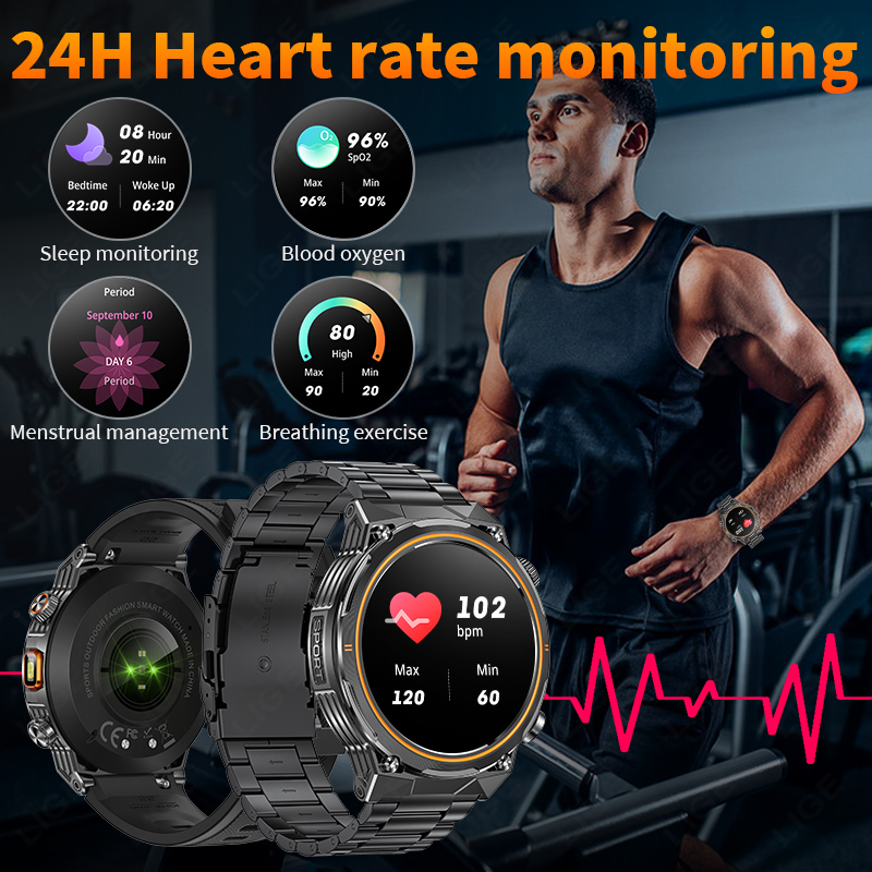 LIGE 2026 Military Smartwatch  - Smartwatch Watches For Sale のレビューと価格