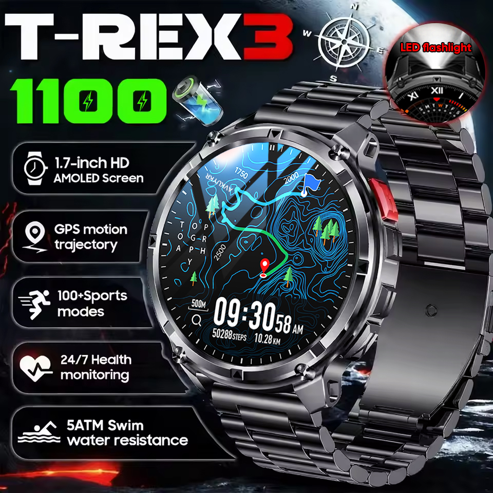2026 New T-Rex3 Ultra 1100mAh  - Smartwatch Military Watches For Men のレビューと価格