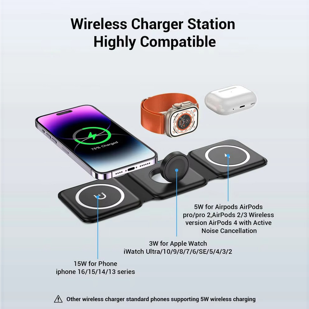 3-in-1 Magnetic Folding Wirele - Smartwatch Apple Watch のレビューと価格