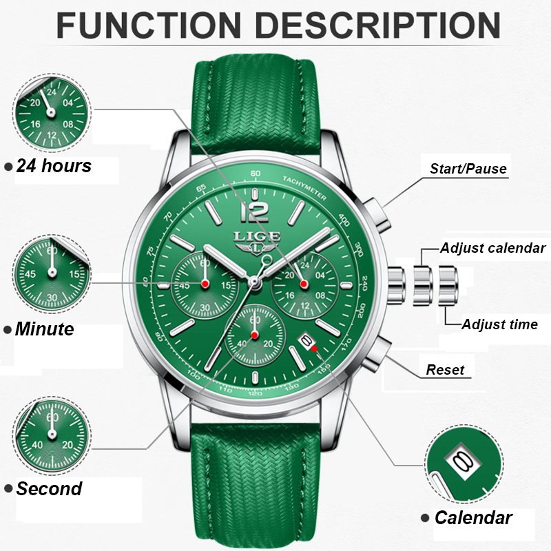 LIGE Casual Leather Watch For  - Smartwatch Military Watches For Men のレビューと価格