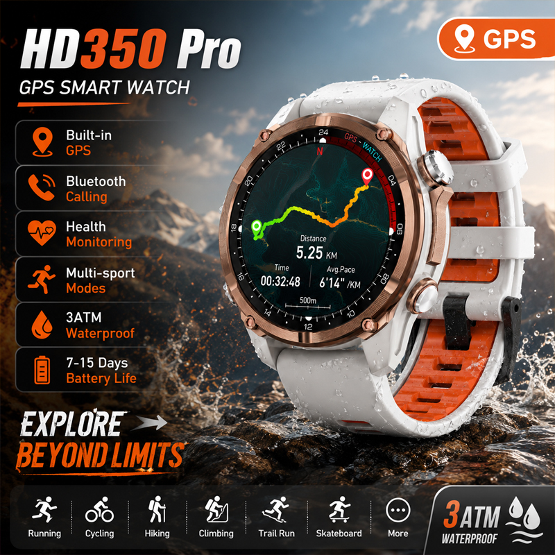 HD350 Pro Military Grade AGPS  - Smartwatch Military Watches For Men のレビューと価格