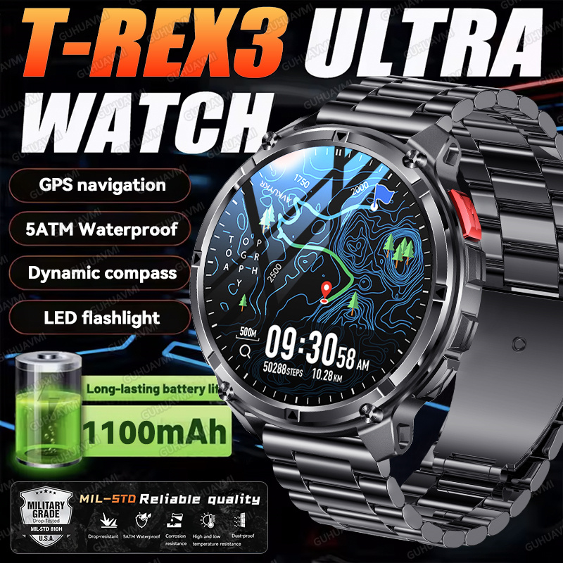 2026 New T-Rex3 Ultra 1100Mah  - Smartwatch Military Watches For Men のレビューと価格