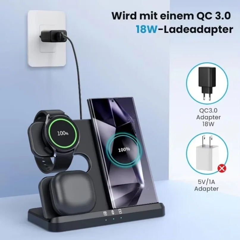3 In 1 Wireless Charger Stand  - Watches Smartwatch Samsung のレビューと価格