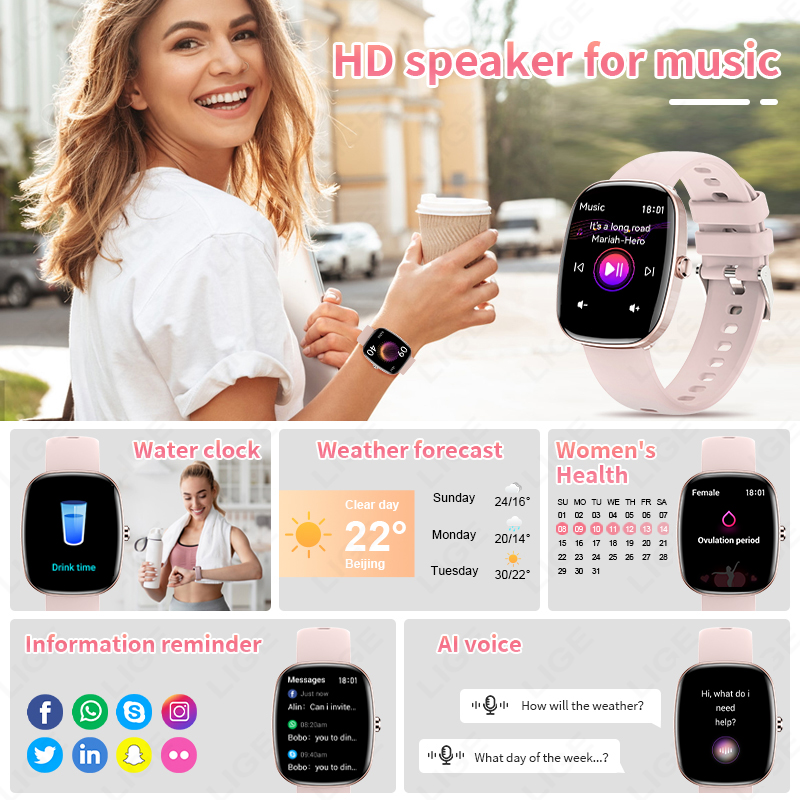 LIGE Women's Smart Watch Bluet - Smartwatch Watches For Sale のレビューと価格