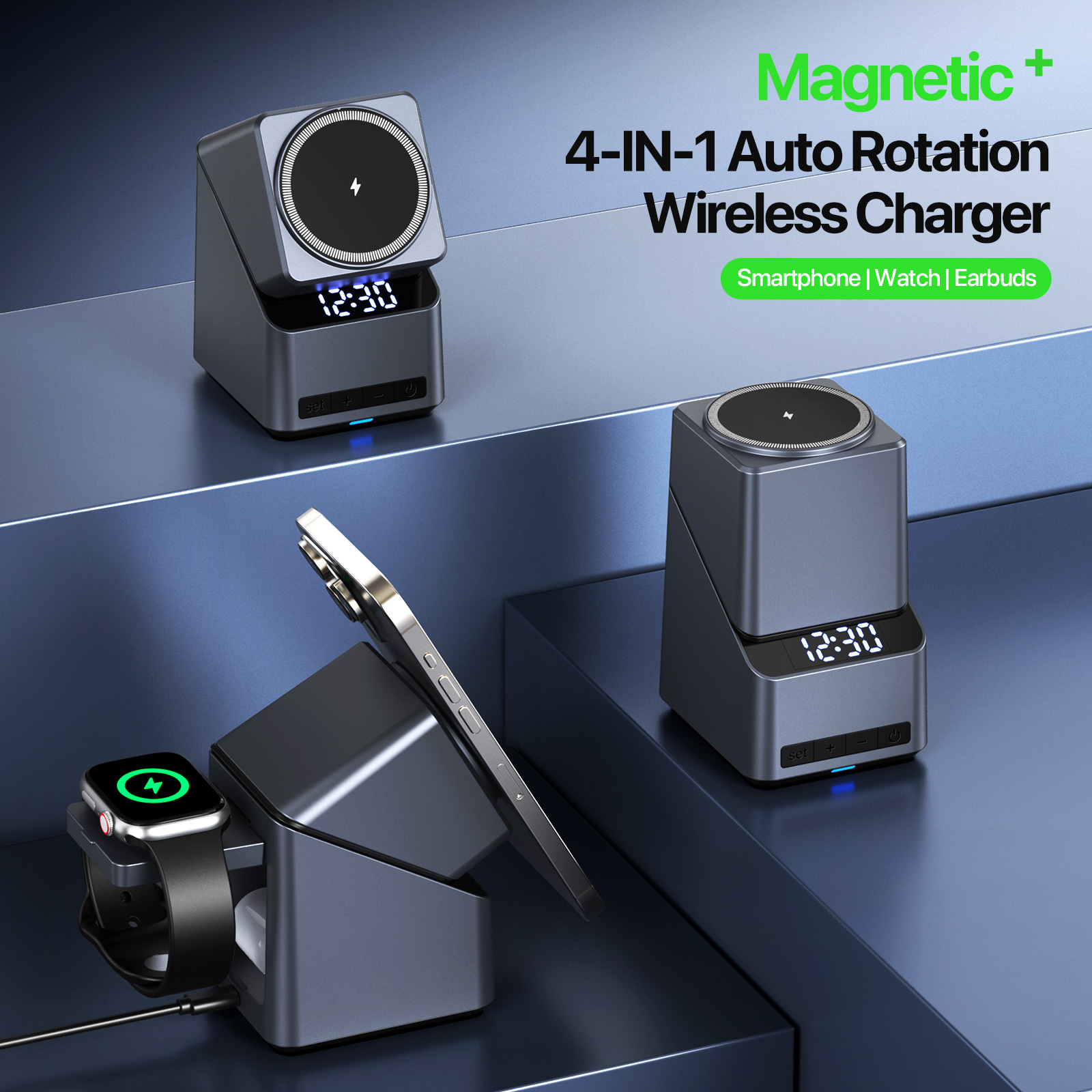 Magnetic 4 in 1 Auto Rotation  - Iwatch Smartwatch のレビューと価格