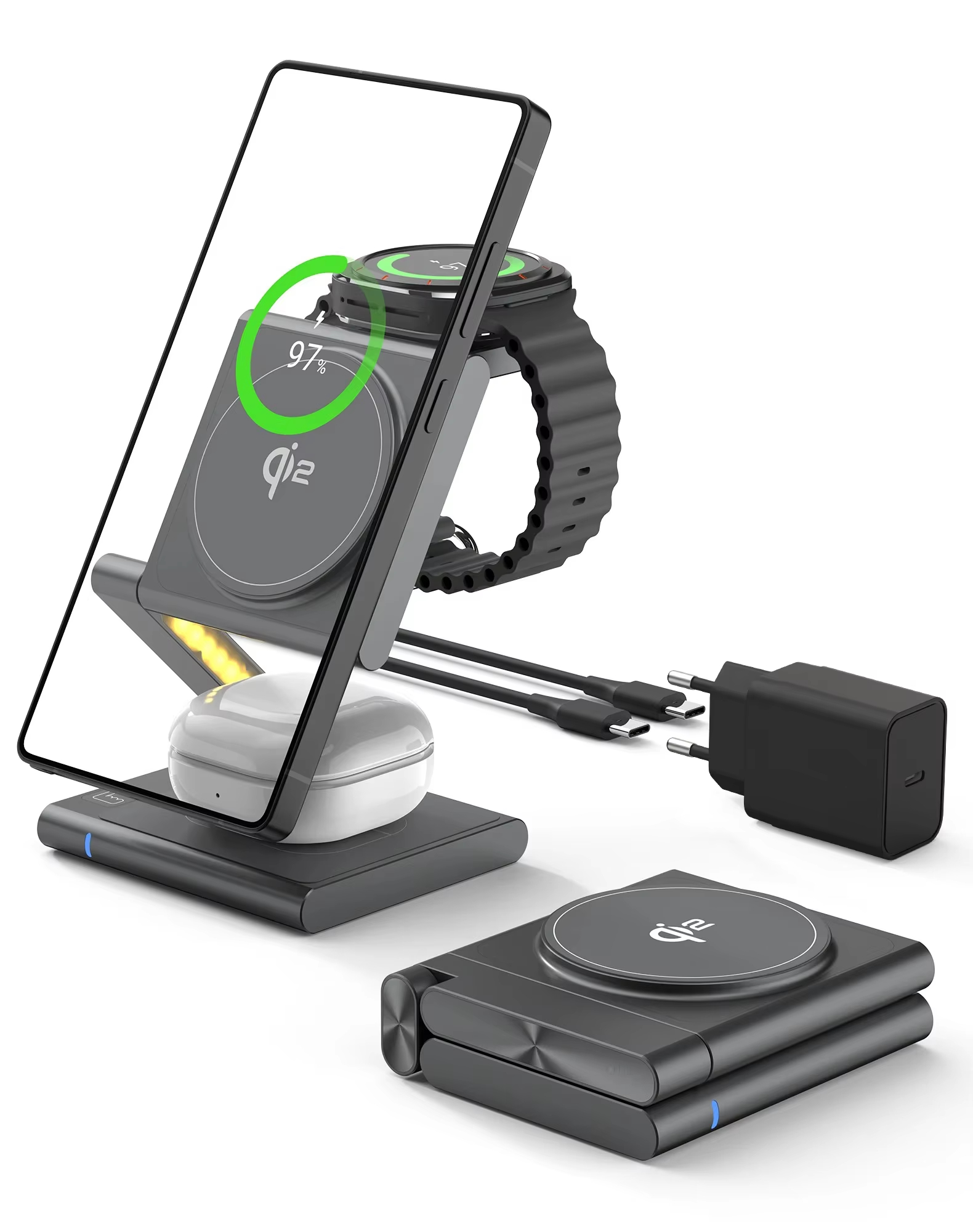 4in1 Wireless Charging Station - Watches Smartwatch Samsung のレビューと価格