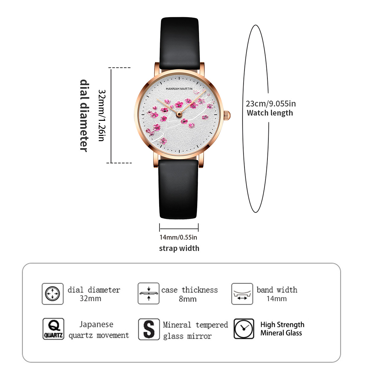 HANNAH MARTIN Women Watch 1324 - Anti-Magnetic Watch のレビューと価格