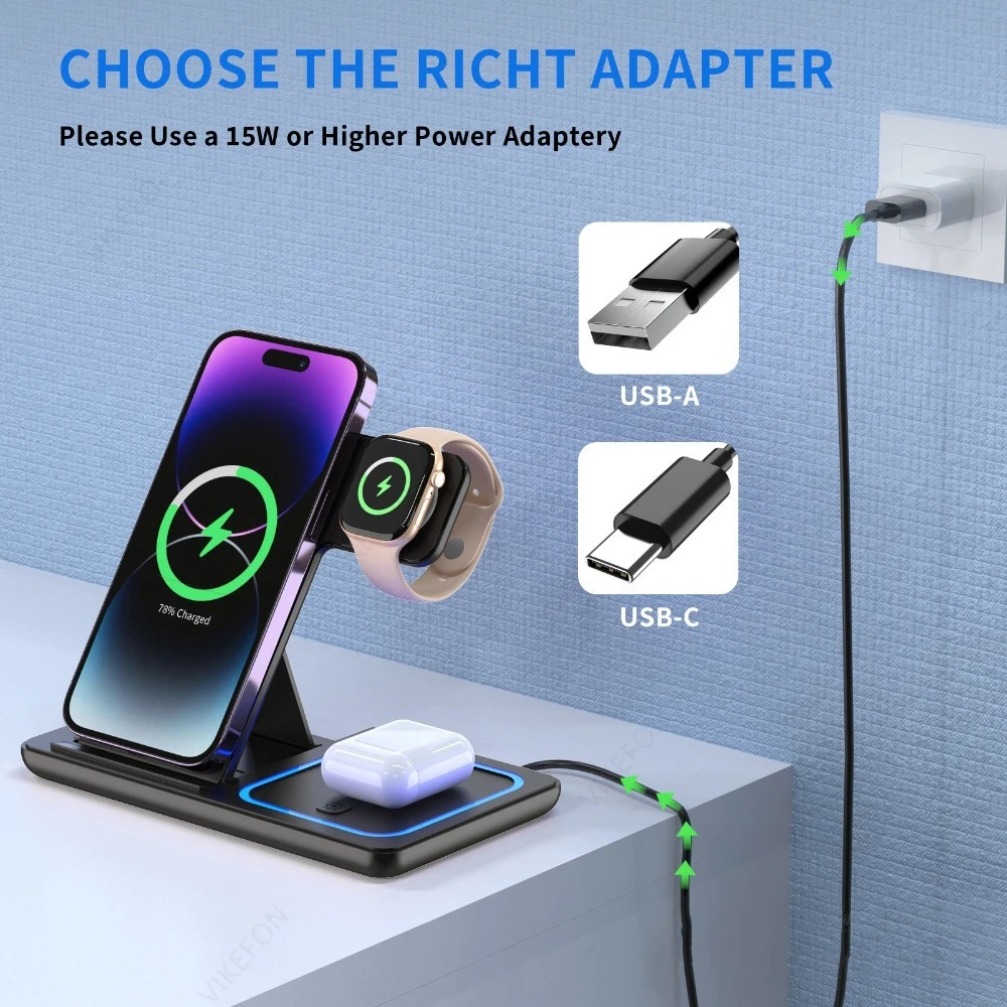Foldable 3 in 1 Wireless Charg - Smartwatch Apple Watch のレビューと価格
