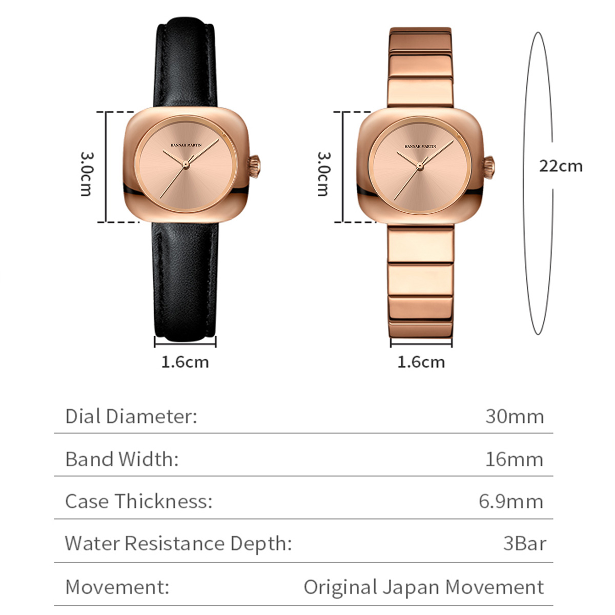 HANNAH MARTIN Women Watch Quar - Anti-Magnetic Watch のレビューと価格