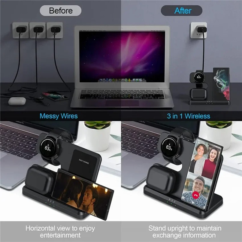 3 in 1 Fast Wireless Charger S - Watches Smartwatch Samsung のレビューと価格