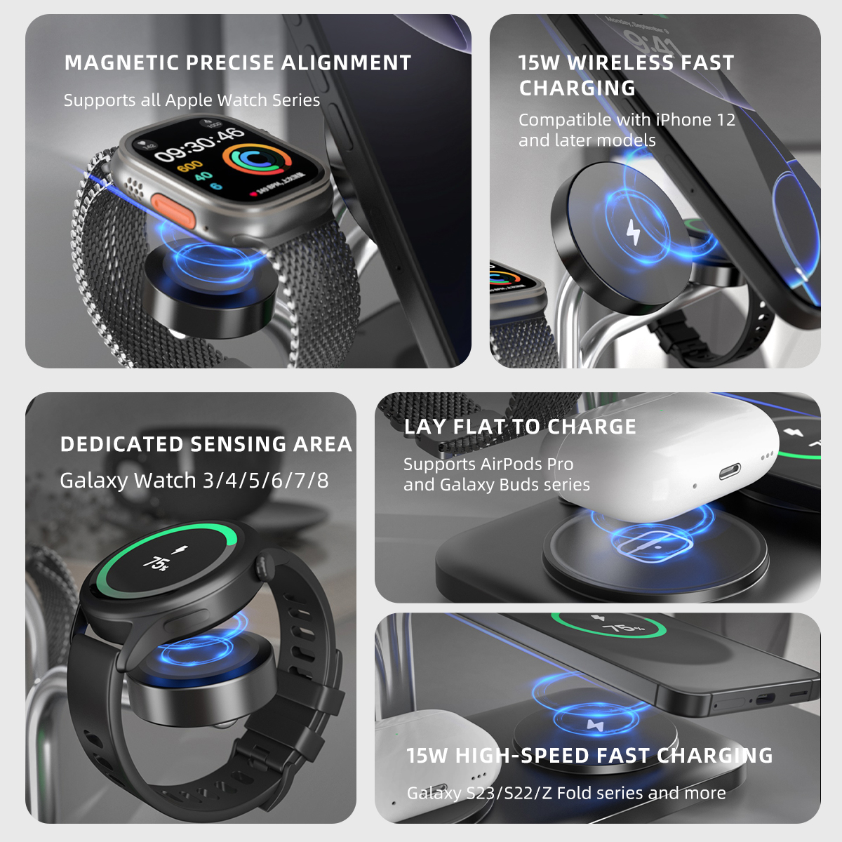 5 IN 1 Magnetic Wireless Charg - Smartwatch Apple Watch のレビューと価格