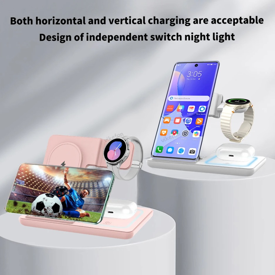 3 In 1 Foldable Wireless Charg - Watches Smartwatch Samsung のレビューと価格