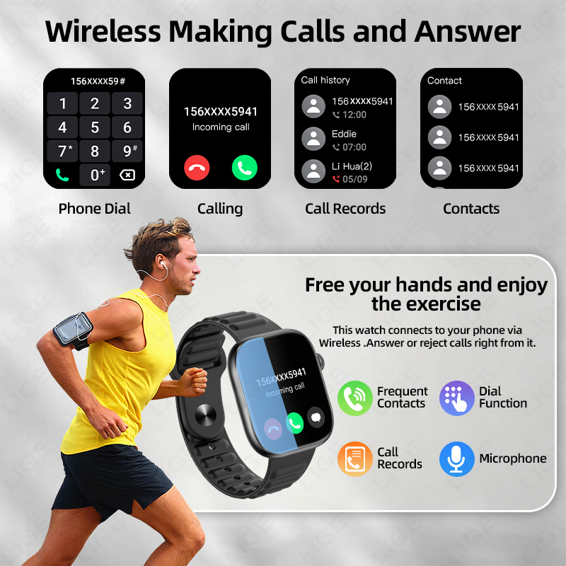 LIGE Smart Watch Man 1.83” HD  - Smartwatch Nothing Watches のレビューと価格